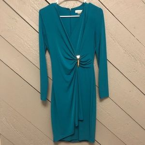 Calvin Klein Teal Long Sleeved Dress